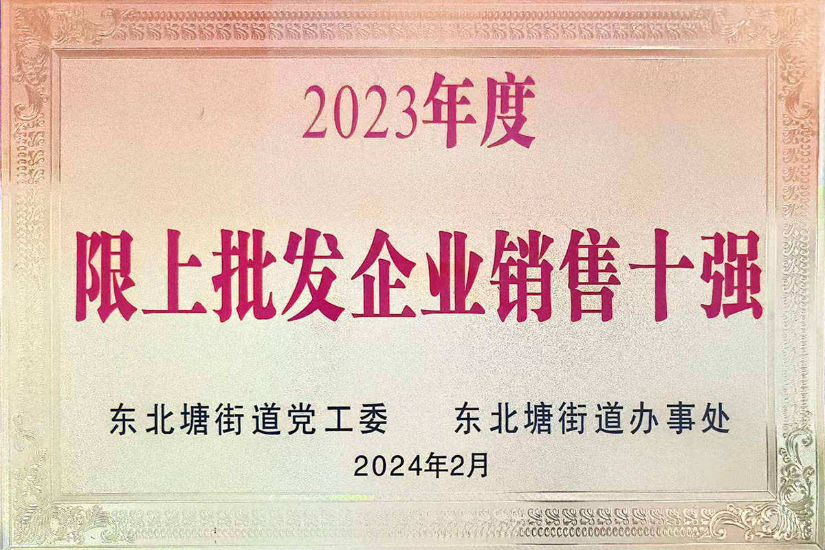 2023年度-限上批發(fā)企業(yè)銷售十強